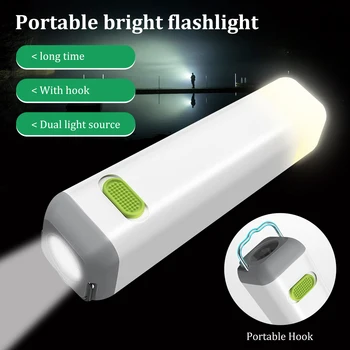 Супер ярко LED фенерче USB зареждане на ръчна горелка Преносима палатка светлина Къмпинг фенер водоустойчива работна светлина аварийна лампа