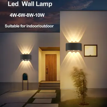 Външна LED лампа за стена за двор водоустойчива веранда лампа градина LED стенни светлини двор осветително тяло външно стенно осветление веранда