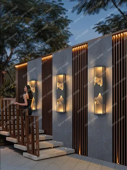 Външна водоустойчива стенна лампа Слънчев двор Нов китайски стил Gate Villa Garden Пейзажна лампа
