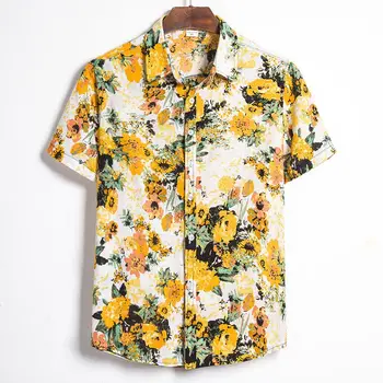 2023 мъже хавайски риза плаж почивка растение цвете 3d печат мъж риза хлабав ревера яке лято реколта случайни мъжки топ дрехи