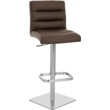 Zuri мебели модерен регулируема височина кафяв буйни бар стол с четка квадратна основа