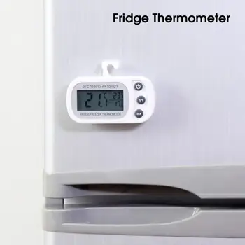 Магнитен термометър за хладилник Цифров термометър за хладилник Lcd дисплей Макс/мин Целзий по Фаренхайт конверсия Кухня Ресторанти