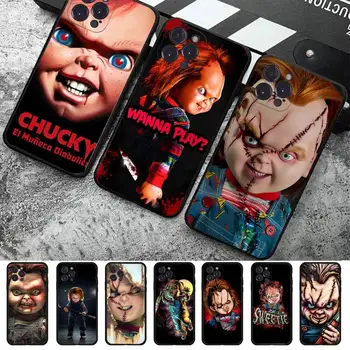 FHNBLJ Филм на ужасите Страшен калъф за телефон Chucky Doll за iPhone 14 11 12 13 Mini Pro XS Max Cover 6 7 8 Plus X XR 2020 Funda Shell