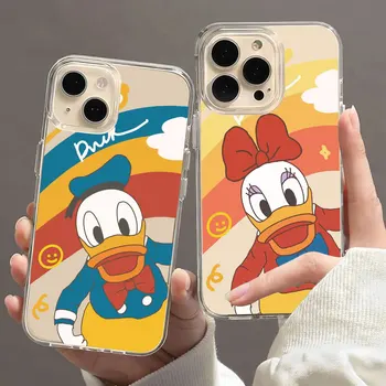 Disney Donald Duck Clear Soft за iPhone 15 Pro Max калъф за iPhone 11 12 13 14 Pro Mini XS Max XR X SE 8 7 6 Plus Cover Funda