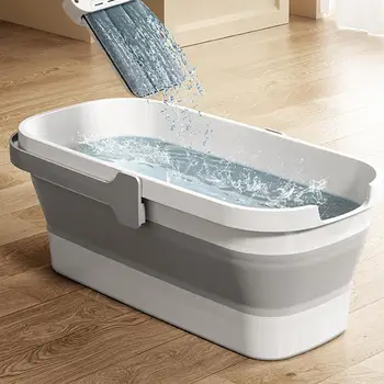 Сгъваема правоъгълна удобна кошница Почистване на кофа за вода Кофа за моп Многофункционална сгъваема преносима вана за почистване на къмпинг RV