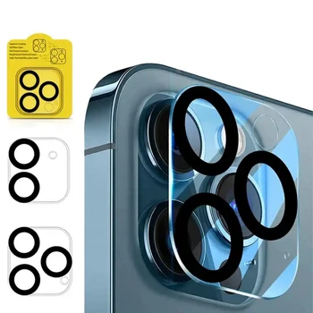3pcs за iPhone 15 14 Plus 14 13 Pro Max 12 Mini 11 Pro Max Протектор за обектива на камерата Капак за закалено стъкло
