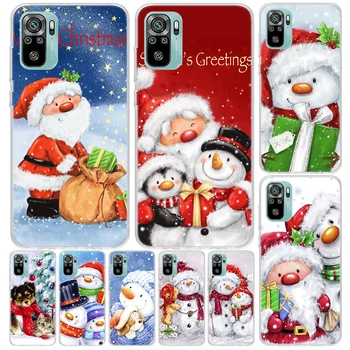 Весела Коледа карикатура сладък сняг покритие за Xiaomi Redmi бележка 12 10 10S 11 11S 9 Pro 9S телефон случай 11E 11T 9T 8T 8 7 6 5 Макс + P