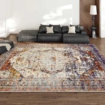Американски сгъстени удобни голяма площ хол килим светлина луксозен ретро гардероб декоративен килим плюшени меки спални килими