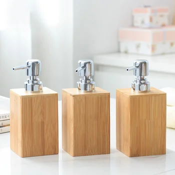  сапун дозатор лосион шампоан дозатор бутилка притежателя баня кухня бамбук течен сапун помпа помпа 280mL