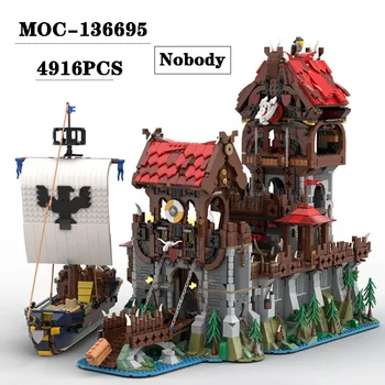 нов MOC-136695 сграда замък блок снаждане играчка модел 4916PCS възрастни и детски рожден ден Коледа играчка подарък декорация