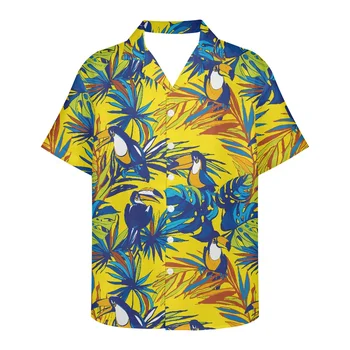 HYCOOL Стилни мъжки тениски Palm Hawaii Цветни ризи за мъже Къс ръкав Летни дишащи мъжки дрехи 2022 Персонализирано лого