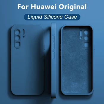 Оригинални течни силиконови калъфи за телефони за Huawei P30 P50 P40 P20 Mate 30 20 Pro Lite Honor 50 60 20 Nova 9 Pro Аксесоари за капак