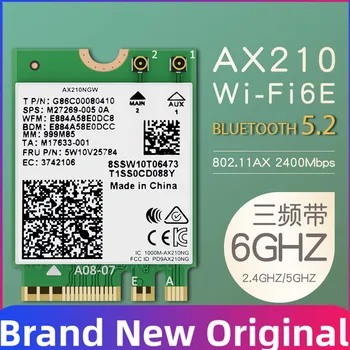 Нов AX210 за Intel Wifi6e безжична мрежова карта ax210 Gigabit 5g тройна лента 6g Bluetooth компютър m2 вграден приемник