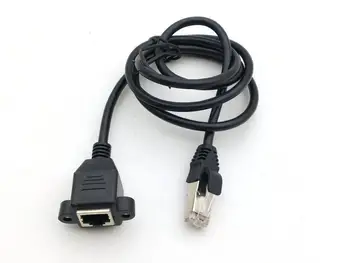 10pcs кабел RJ45 мъжки към женски винт панел Mount Ethernet LAN мрежово разширение конектор