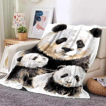 Soft Cozy Lightweight Throw Blanket for Sofa Bed Couch, Best Gifts All Season Bedroom Decoration, Panda Flannel for Kids