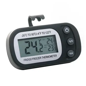 Хладилник термометър с кука Цифров термометър за хладилник с LCD дисплей Макс / мин за хладилник Кухненски ресторанти 2бр