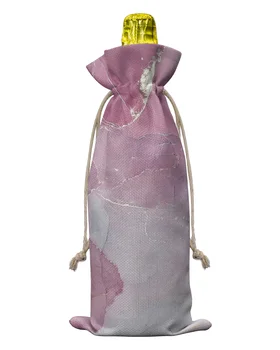 мраморни розови чанти за вино Капаци за бутилки за вино с шнур Държач за чанта за вино Носеща опаковъчна чанта Сватбено тържество Декор Подарък
