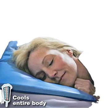 Удобна лятна ледено студена възглавница Cool Therapy Relax Muscle Help Sleeping Pad Mat Възглавници за пътуване Neck Water Blue
