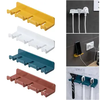 Toothbrush Storage Rack ABS Toothbrush Holder Free Punching Wall Mount Hanging Hook For Bathroom Toilet Bedroom Storage