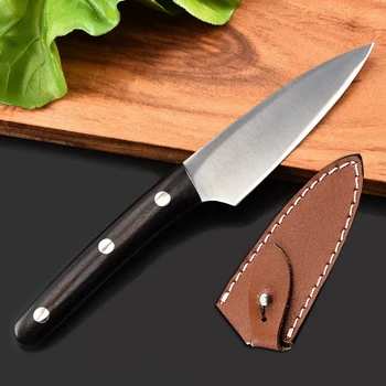 Ножове от неръждаема стомана Кухненски нож Риболов на костно месо Суши нож Резачка за плодови зеленчуци с кожен нож Cover