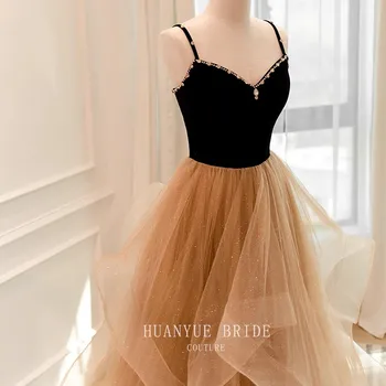 Вечерни рокли бижу A-line Prom twinkle Роба De Soiree Дипломиране Знаменитост Вестидос Фиеста Жени официална рокля оглавник