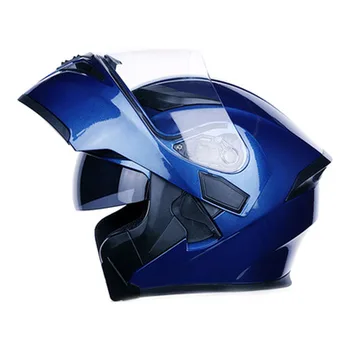 M-2XL мотоциклети каски Сини износоустойчиви аксесоари за глава Дишащ велосипедист Anti-Fall мотокрос Kask Flip Up състезателни каски