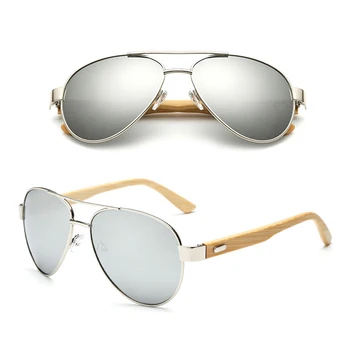 FOENIXSONG Модни слънчеви очила за жени Мъже Flat Top Pilot Бамбукови мъжки ретро очила UV400 Дамски очила очки Oculos