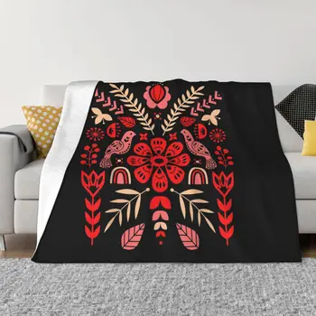 Cobertor leve multifunções, impresso para pássaros russos, estilo Vyshyvanka, cobertor para casa, cama ao ar livre