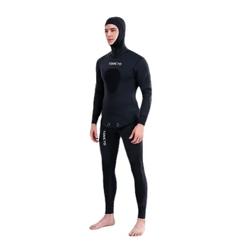 3MM хлоропренов гумен водолазен водолазен сгъстен черен риболовен костюм топъл и износоустойчив комплект от две части разделен тип водолазен мокър костюм