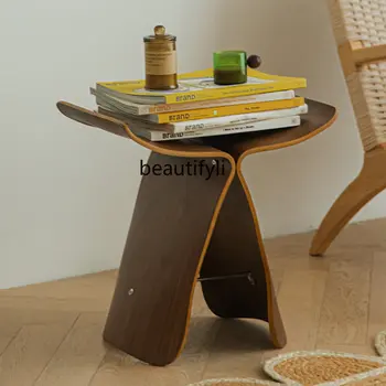 Butterfly масичка за кафе табуретка дизайнер диван странична маса Ins стил масивна дървесина ниска табуретка творчески огъване плоча малък стол