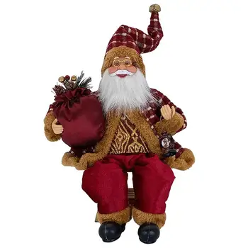 Коледни орнаменти Дядо Коледа фигура 13.8 инча Коледа Дядо Коледа плюшена кукла декор сезонен плюшени играчки традиционна Коледа
