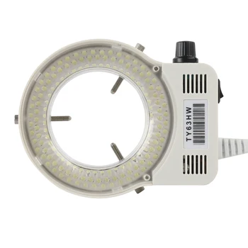 Тринокулярни стерео микроскопи 144 LED регулируема пръстеновидна осветителна лампа за индустриален микроскоп Индустриална камера лупа