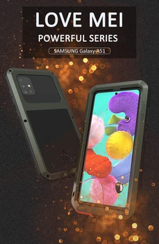 LOVE MEI телефон случай за Samsung Galaxy S20 S21 Ultra A70 A50 A30 A51 Забележка 10 Lite A32 A72 A52 Метална броня удароустойчив воден калъф