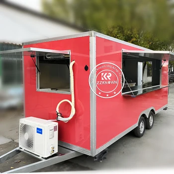 Най-продавани мобилни колички за храна от неръждаема стомана хот-дог количка концесия ремарке теглена храна ремарке мобилна кухня за продажба