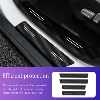 4/8Pcs стикери за кола против надраскване на вратата перваза протектор за Audi Q3 Car Threshold Protection Carbon Fiber Stylin