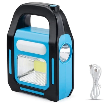 3 в 1 слънчева USB акумулаторна COB LED къмпинг фенер, зареждане за устройство, водоустойчив аварийно фенерче LED светлина