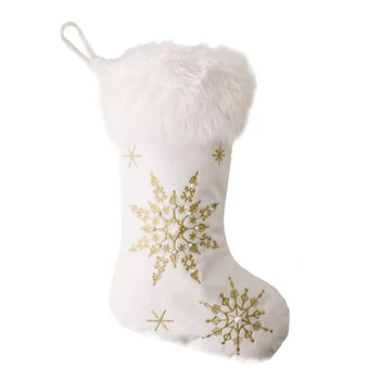Коледа чорап подарък чорапи чанта съхранение зимен декор фланела висулка контейнер