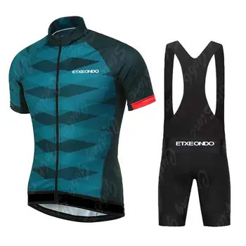 Etxeondo-Quick Dry Cycling Jersey Set for Men, Bib Shorts, Bike Wear, Paris, GEL Pad, MTB Mountain Bike Clothes