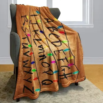 Топло уютно одеяло Уютна карикатура азбука одеяла супер меки хвърляния за хол спалня за удобно одеяло