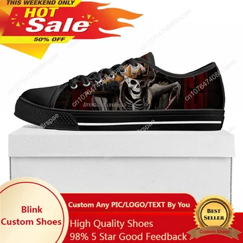 Avenged Sevenfold A7X Low Top Висококачествени маратонки Мъжки дамски тийнейджър платно маратонки 3D печат двойка обувки по поръчка обувка черно