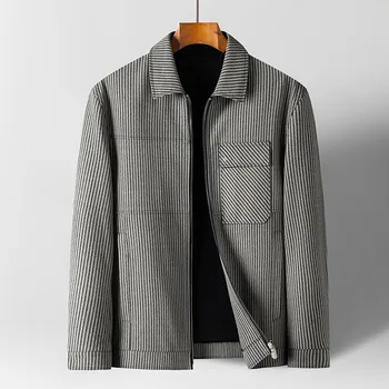 Бизнес мъжки Pu кожено яке Top Designer Мъжко Slim Fit 2023 кожено палто