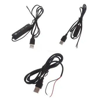 Вътрешна употреба USB DIY запояване захранващ кабел с за 5V LED светлини Фенове Dropship