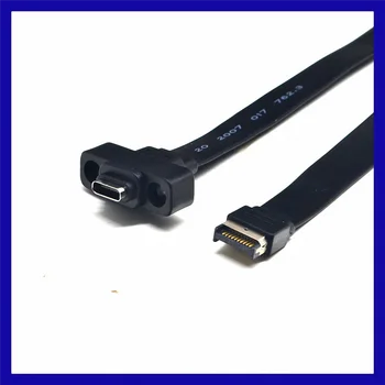 USB 3.1 преден панел тип E мъжки към USB-C тип C разширителен кабел компютър дънна платка конектор тел кабел линия, 80 см