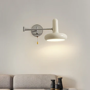 Стенна лампа спалня нощна лампа модерна минималистична амбиентна лампа скандинавски минималистичен стил Баухаус стил холна лампа