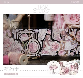 1Loop Shaoyao розова флорална и момичешка черупка лъскава PET Washi лента