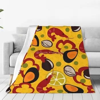 Paella Blanket Bedcover на леглото Всекидневна пухкави меки одеяла Uni за легло