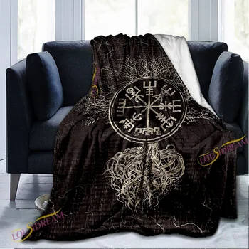 3D отпечатан викингски мистичен символ диван юрган покритие пътуване легла изход хвърлят одеяло фланела одеяло покривка