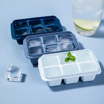 6 Решетки Силиконова тава за кубчета лед Ice Мухъл Ice Cream Maker Лятно парти Домашна студена напитка DIY инструменти Кухненски аксесоари
