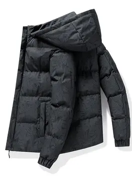 2024 мъже Harajuku твърдо топло пухено яке парка мъжки японски streetwear зимно яке мъжки корейски мода качулка палто