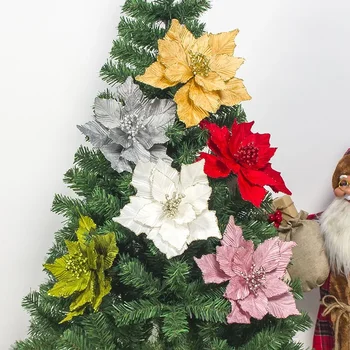 Коледна украса Елементи Коледна симулация Цвете Тичинкови листа Цвете Коледно дърво прах Резници Декорация